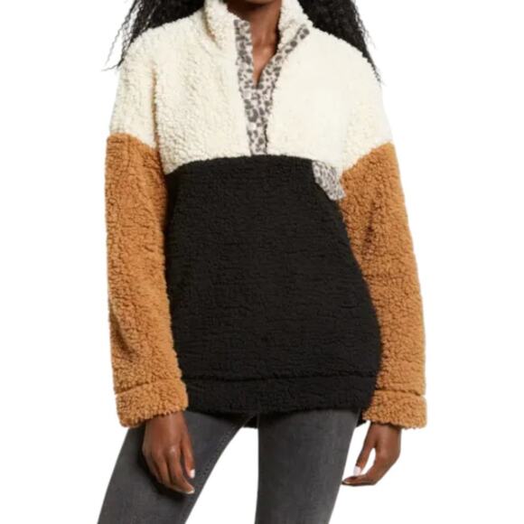 Thread & Supply Wubby Colorblock Fleece Pullover Size Small NWOT $78 MSRP - Picture 1 of 6